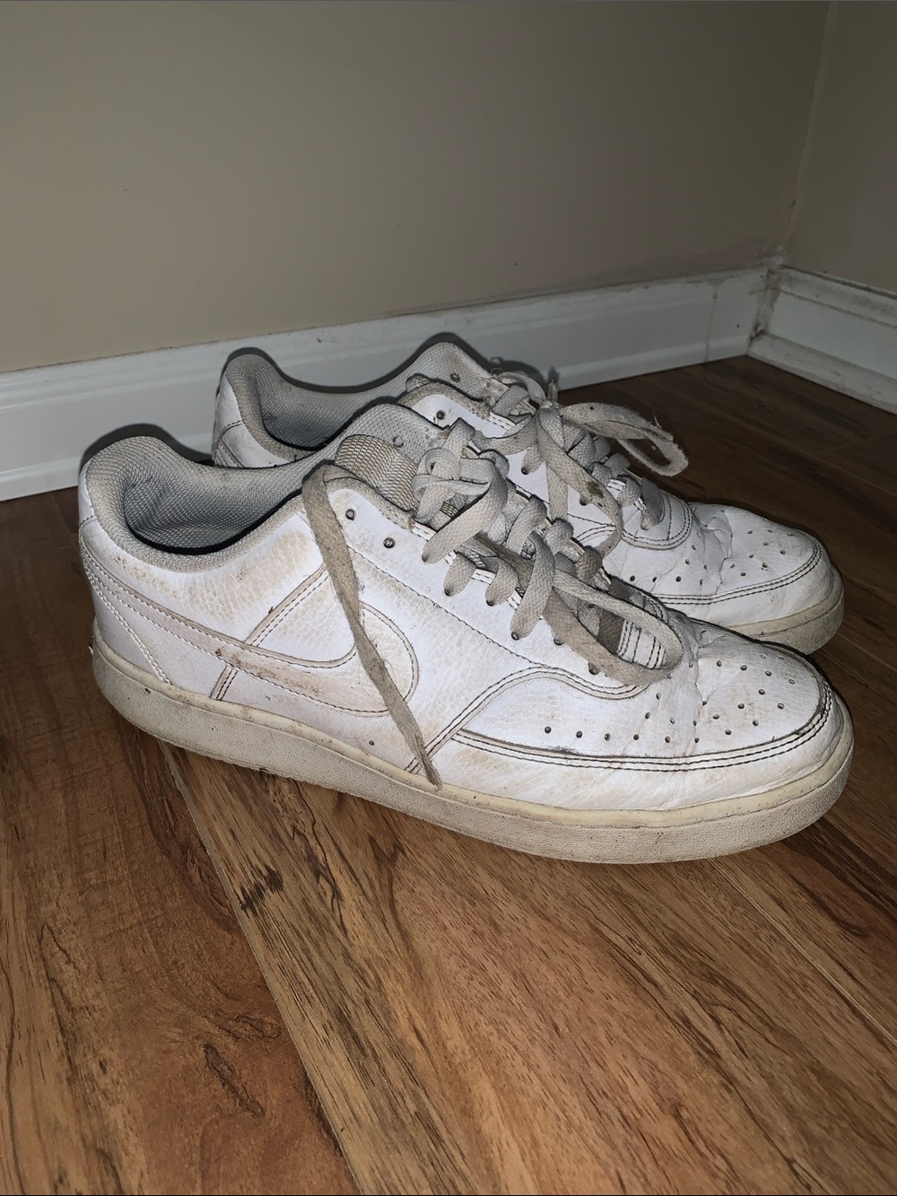 Nike White Low-Top Leather Sneakers